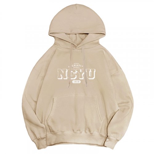 【預購已截止，1/13陸續出貨】NCYU午厚時光落肩帽T_伯爵奶茶(學生會合作款）