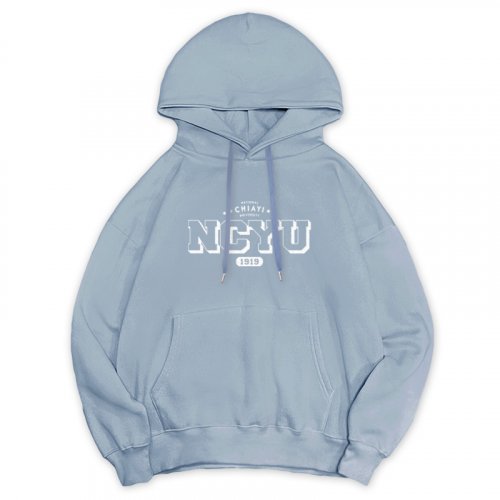 【嘉大合作社獨賣】NCYU冬日輕甜系落肩帽T_經典款_冰霜藍