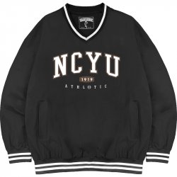 【未達預購最低量不製作】NCYU美式電繡滑面V領大學T_炭黑